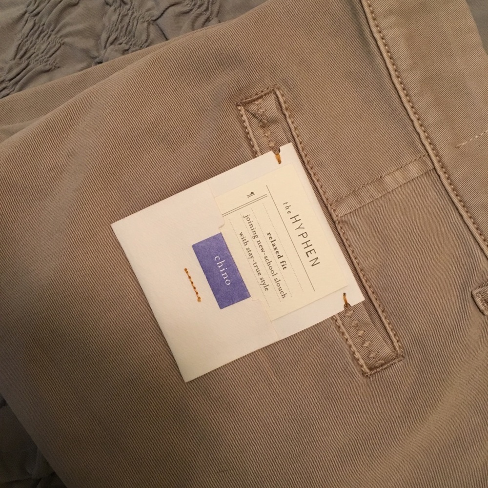 Anthro Hyphen Chino Pant NWT in Beige • Size 27